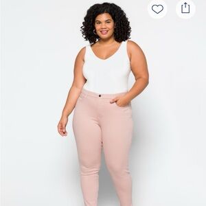 7 For All Mankind Pink Ankle Jeans